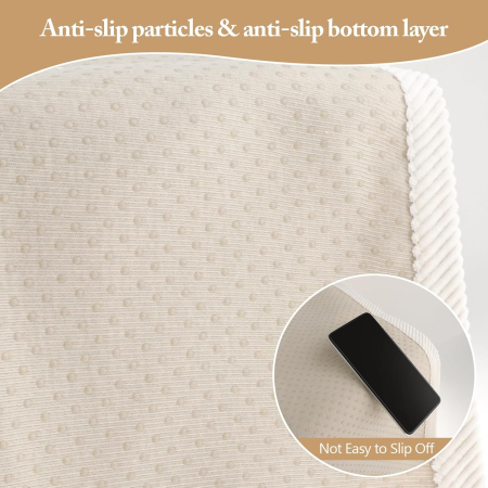 Husa universală anti-alunecare, protector de fotoliu, cu textura groasă 70x70 cm, gri deschis [2]