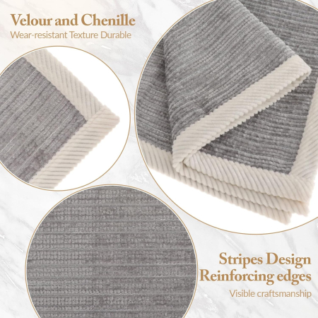 Husa universală anti-alunecare, protector de fotoliu, cu textura groasă 70x70 cm, gri deschis [3]