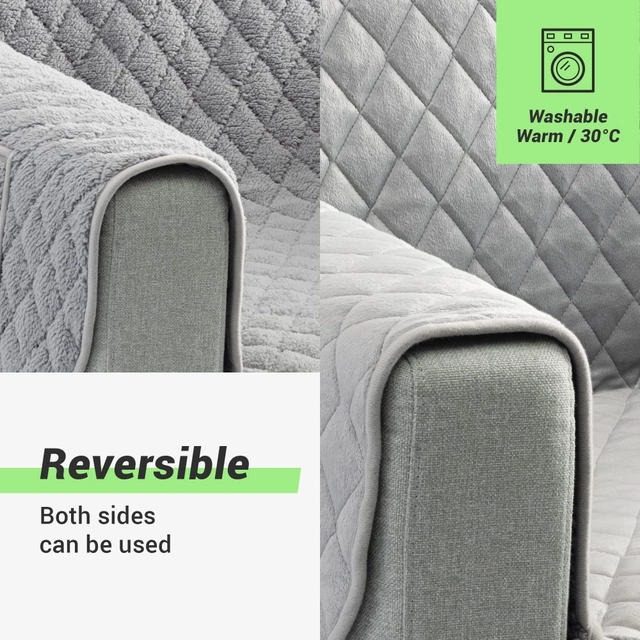 Husa reversibila pentru fotoliu, cu protectie cotiere, moale, lavabila [2]