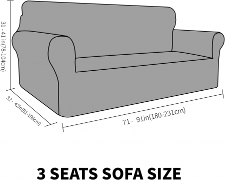 Huse de canapea extensibila din catifea, 3 locuri, pentru caini, antiderapanta, GRI [5]