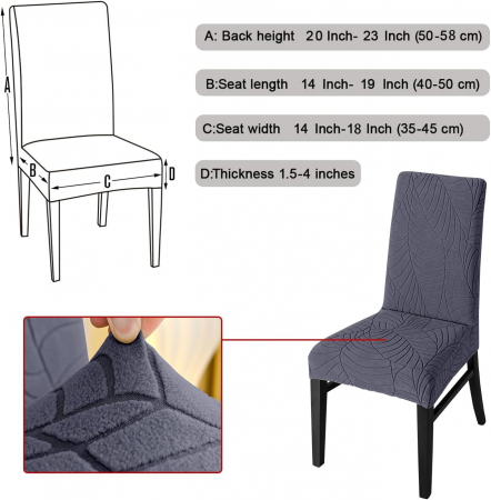 Huse elastice, impermeabile, pentru scaune, culoare gri inchis, set 2 bucati [1]