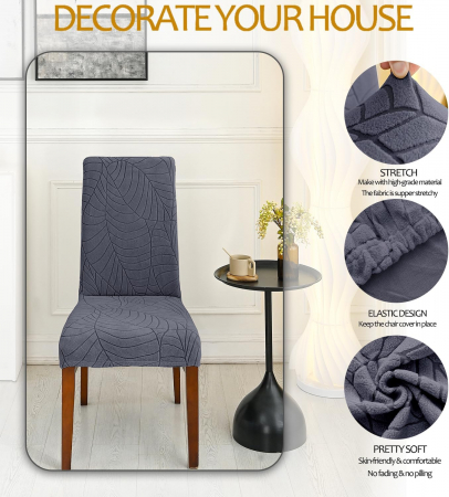 Huse elastice, impermeabile, pentru scaune, culoare gri inchis, set 2 bucati [5]