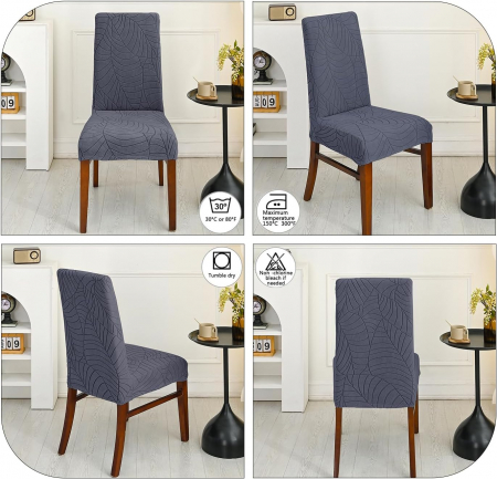 Huse elastice, impermeabile, pentru scaune, culoare gri inchis, set 2 bucati [2]