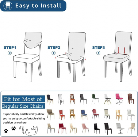 Huse elastice, impermeabile, pentru scaune, culoare gri inchis, set 2 bucati [4]