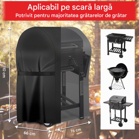 Husă Grătar Exterior 76x66x110 cm, Oxford 420D, Rezistentă la Apă, Reglabilă [1]
