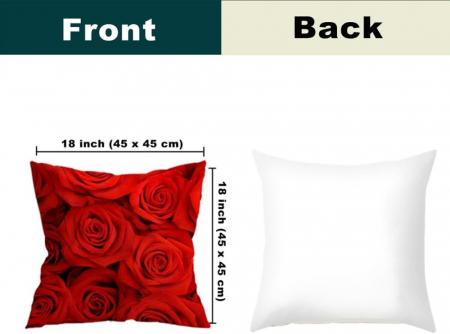 Huse pentru perini ornamentale 45x45 cm, set 2 piese, trandafiri rosii [4]