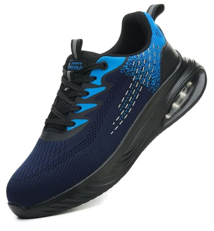 PANTOFI SPORT - Incaltaminte de protecție cu vârf din oțel, ușora, respirabila, antiderapanta – negru/albastru 46