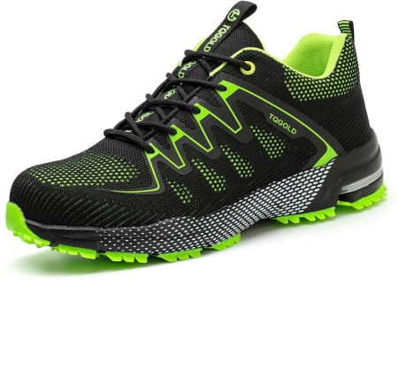 PANTOFI SPORT - Incaltaminte de protecție cu vârf din oțel, ușora, respirabila, antiderapanta – negru/verde 38
