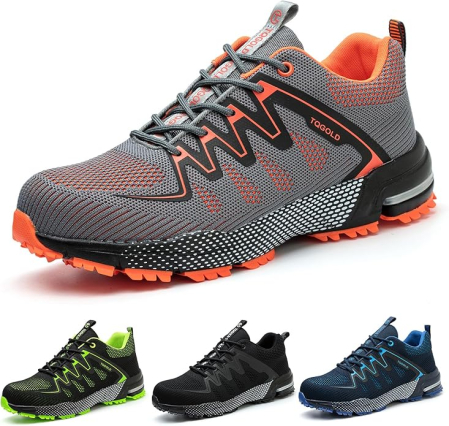 PANTOFI SPORT - Incaltaminte de protecție cu vârf din oțel, ușora, respirabila, antiderapanta – gri/portocaliu 42
