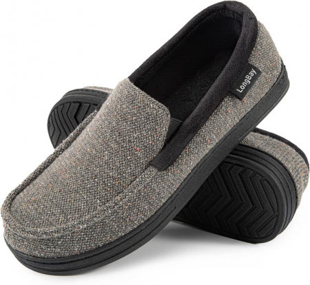 Slapi, papuci barbati - Incaltaminte lejera pentru barbati pentru casa, curte, gri, marimea 45