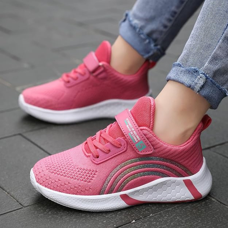Incaltaminte sport copii, adidasi respirabili, antiderapanti, alb/roz 37 [6]