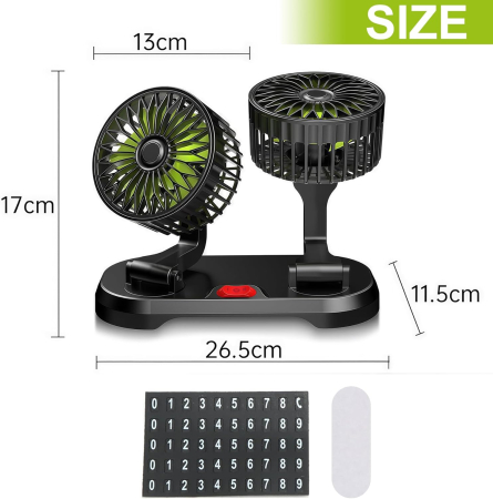 Ventilator dublu suplimentar de masina 12V cu alimentare la priza brichetei [1]