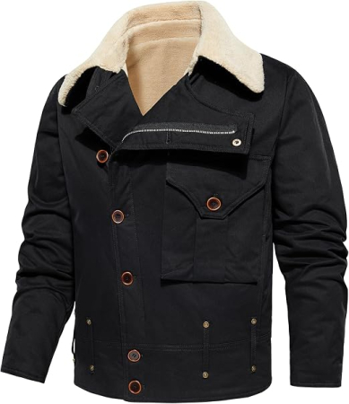 Geci si veste barbati - Jachetă neagra casual pentru bărbați, captusita, respirabila,  M