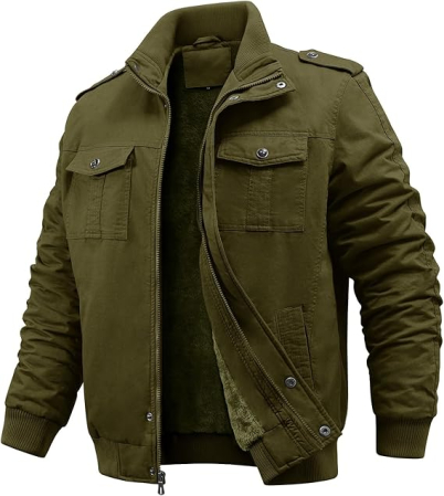 Geci si veste barbati - Jachetă verde de iarna pentru bărbați, captusita, respirabila,  2XL