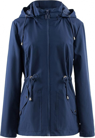 GECI FEMEI - Jacheta eleganta pentru femei, protectie ploaie si vant, XS albastru
