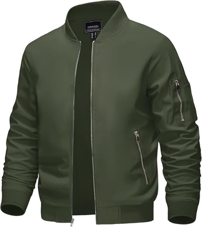 GECI BARBATI - Jachetă verde casual de vara pentru bărbați, Slim Windproof  3XL