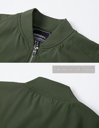 Jachetă verde casual de vara pentru bărbați, Slim Windproof  3XL [5]