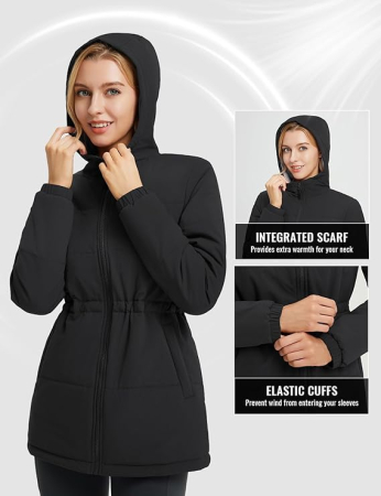 Jacheta matlasata neagra usoara pentru femei, respirabila, XL [5]