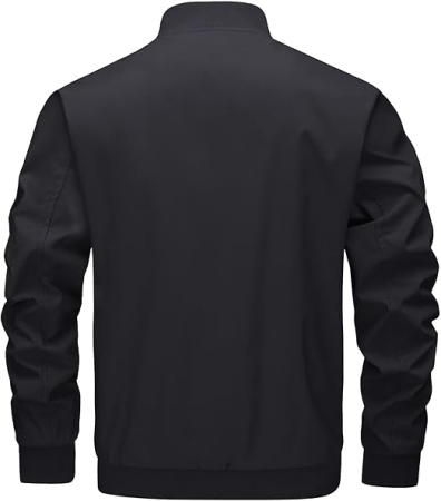 Jachetă neagra casual de vara pentru bărbați, Slim Windproof  L [2]