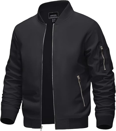 GECI BARBATI - Jachetă neagra casual de vara pentru bărbați, Slim Windproof  S