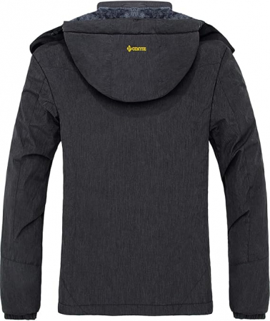 Jacheta sport femei, captusita, impermeabila, cu gluga si 4 buzunare, gri inchis L [1]