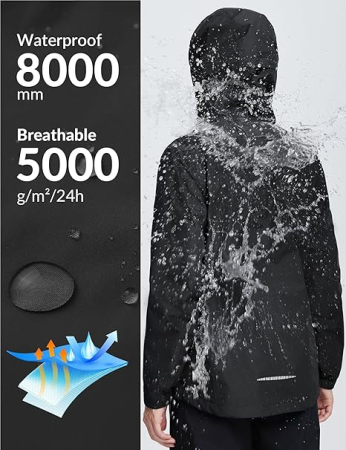 Jacheta neagra usoara de primavara pentru femei, respirabila, XL [1]