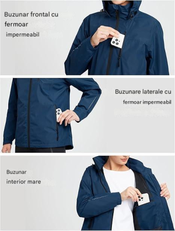 Jacheta usoara de primavara pentru femei, respirabila, Albastra 2XL [2]