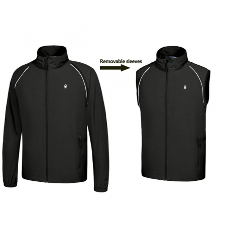 Jacheta usoara, respirabila, impermeabila, cu maneci detasabile, neagra 2XL [1]