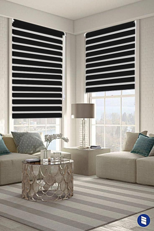 Jaluzea rulou de interior, fara gaurire,  60cm x 150cm (lățimea țesăturii 56 cm) Negru [6]