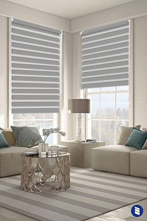 Jaluzea rulou de interior, fara gaurire,  50cm x 130cm (lățimea țesăturii 46 cm) Gri [6]