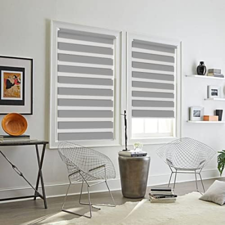 Jaluzea rulou de interior, fara gaurire,  50cm x 130cm (lățimea țesăturii 46 cm) Gri [5]