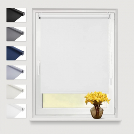 accesorii geamuri - Jaluzea rulou de interior, fara gaurire, termoprotectiva, 45x130cm (lățimea țesăturii 41 cm) alb