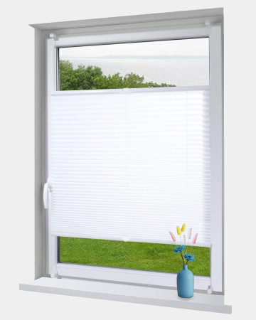 accesorii geamuri - Jaluzea plisată prindere cu clemă fără găurire filtrantă lumină aspect valuri – Alb 35x100cm