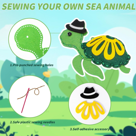 Joc de artizanat de cusut cu vietuitoare marine, 8 piese cu accesorii [4]