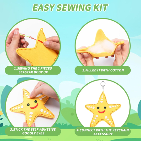 Joc de artizanat de cusut cu vietuitoare marine, 8 piese cu accesorii [5]