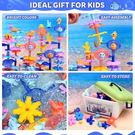 Joc de constructie pentru dezvoltarea imaginatiei si indemanarii Gradina oceanica 156 piese [6]