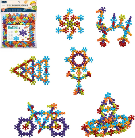 SETURI DE CONSTRUCTIE - Joc educativ de asamblare, 200 piese de constructie pentru diferite forme geometrice - Copie