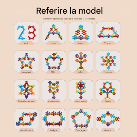 Joc educativ de asamblare, 200 piese de constructie pentru diferite forme geometrice - Copie [4]