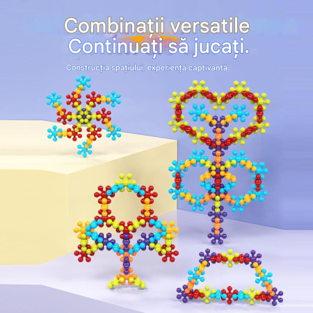 Joc educativ de asamblare, 150 piese de constructie pentru diferite forme geometrice [7]