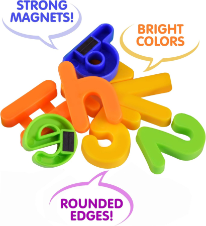 Joc educativ cu magneti, 52 litere, 20 numere, 8 simboluri, colorate [3]