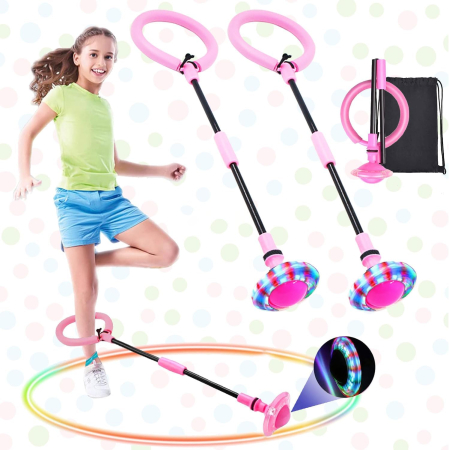 JUCARII - Joc interactiv de miscare cu LED, pliabil, Roz, set 2 bucati