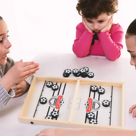 Joc interactiv pentru 2 persoane, hochei de masa pe tabla din lemn [5]