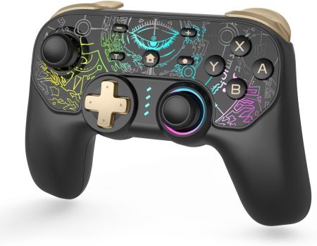 CASA SI GRADINA - Controler Switch Pro modul RGB compatibil cu Switch/Lite/OLED/Mac/PC – Negru