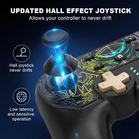 Controler Switch Pro modul RGB compatibil cu Switch/Lite/OLED/Mac/PC – Negru [6]