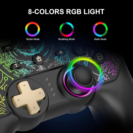 Controler Switch Pro modul RGB compatibil cu Switch/Lite/OLED/Mac/PC – Negru [1]