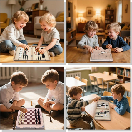 Joc interactiv 3 in 1 pentru 2 persoane, hochei de masa,  Șah, Gomoku [6]