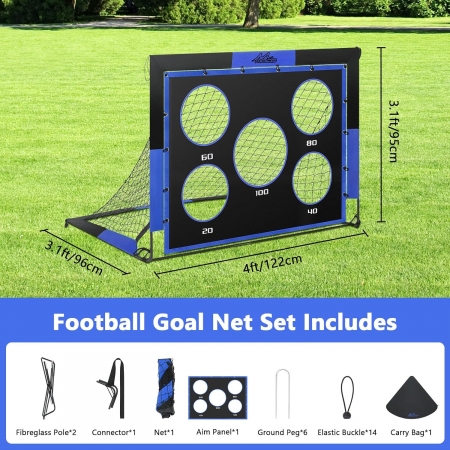 Poarta pliabila pentru antrenament fotbal copii 122x95x96 cm [4]