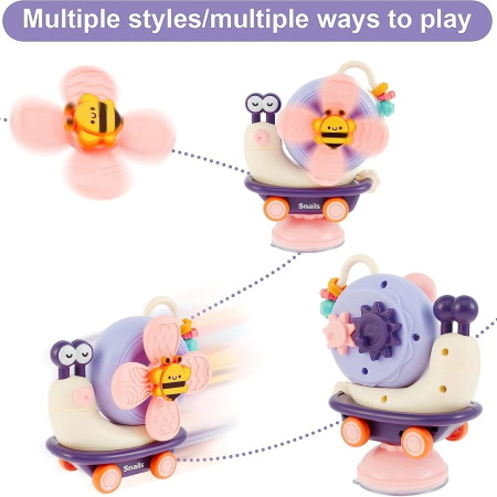 Joc senzorial Montessori pentru bebeluși de 1 an, melc zornaitor 16x12x8 cm [1]