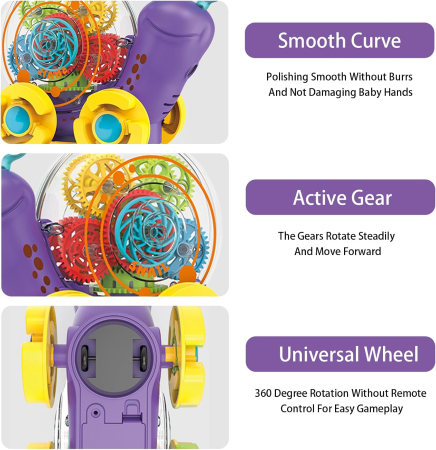 Jucărie educativă electrică melc muzical luminos – Transparentă [7]