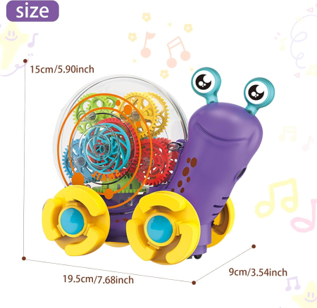 Jucărie educativă electrică melc muzical luminos – Transparentă [5]